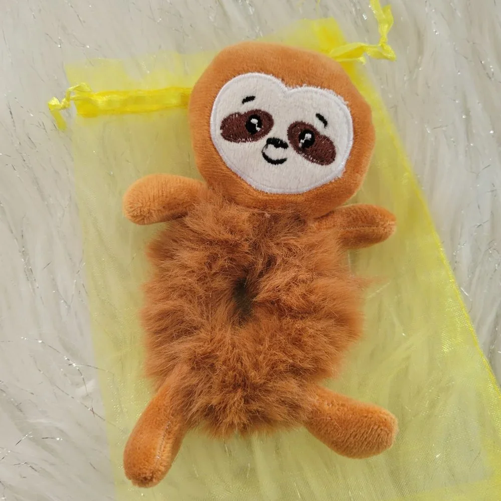 Set of 2 Plush Sloth Scrunchies